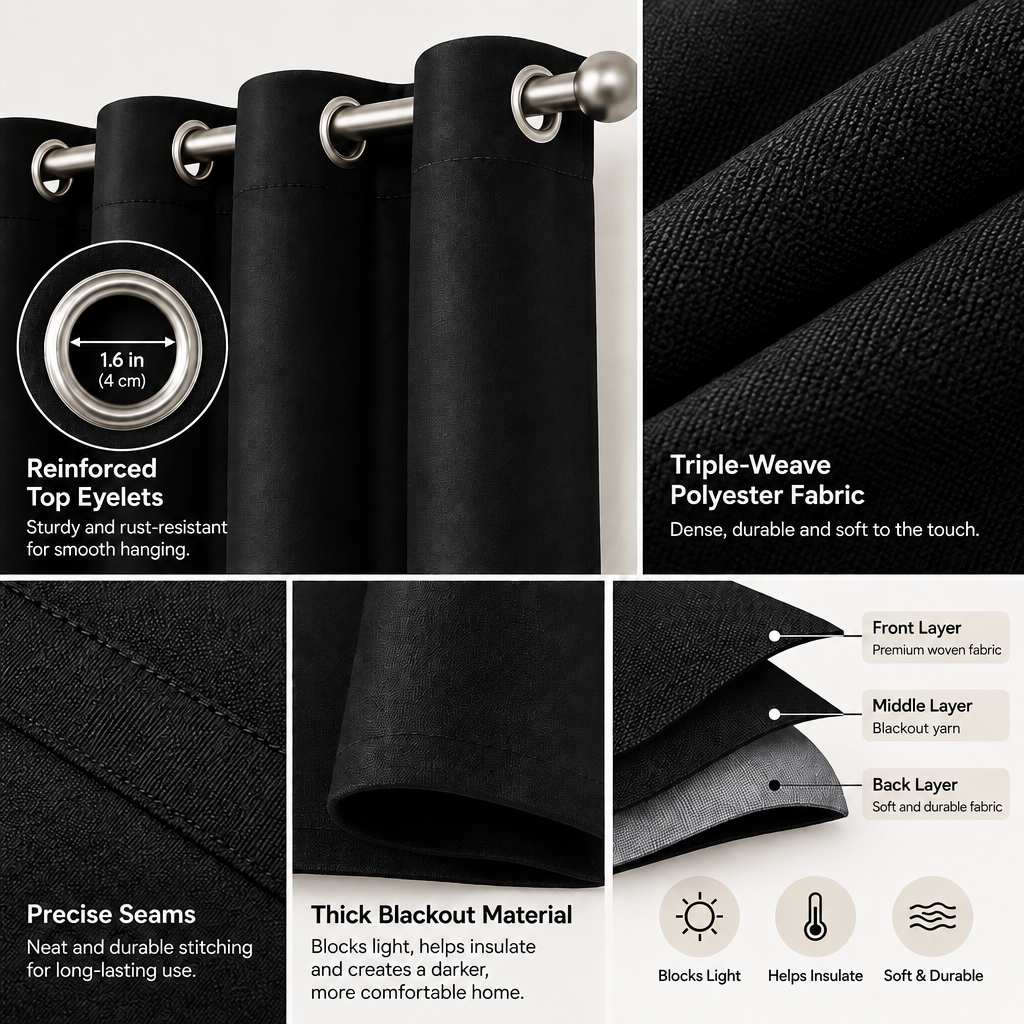 Navqelor™ Thick Blackout Curtains image 3