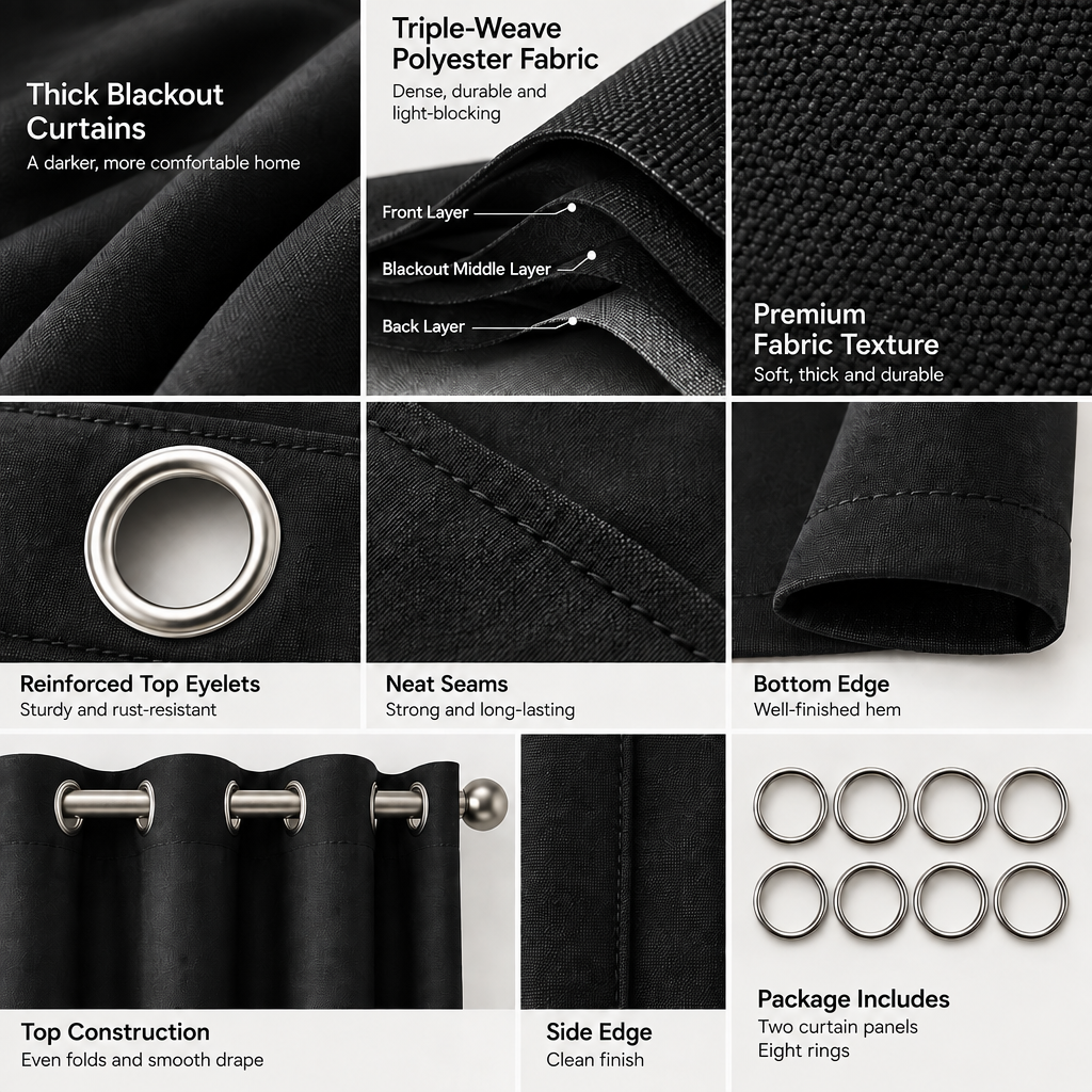 Navqelor™ Thick Blackout Curtains image 5